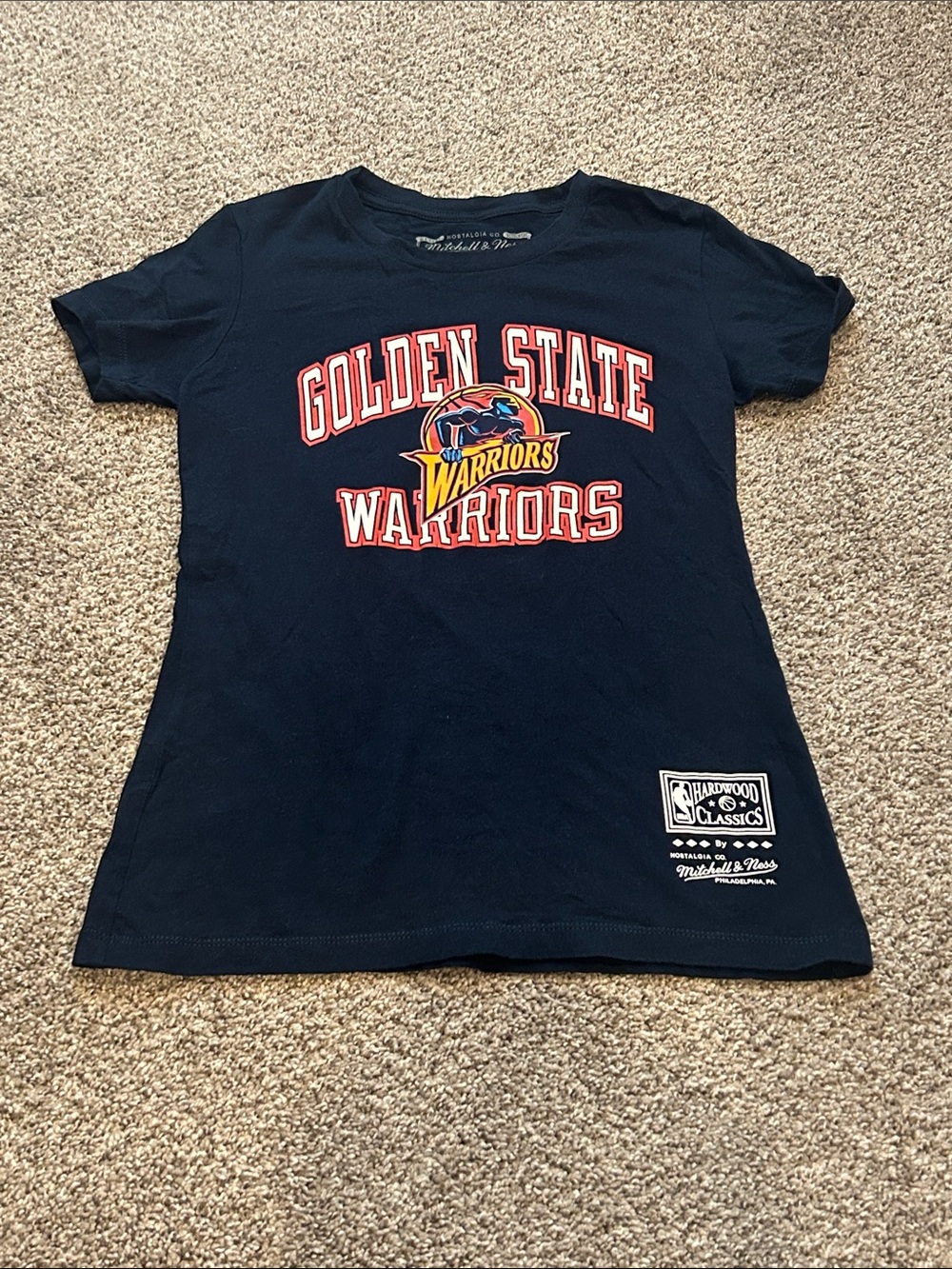 Mitchell & Ness Navy Golden State Warriors Tee